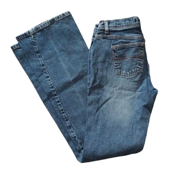 Express Jeans Stretch Low Slung Flare Womens Size 3 / 4 R Blue Denim - Picture 3 of 9